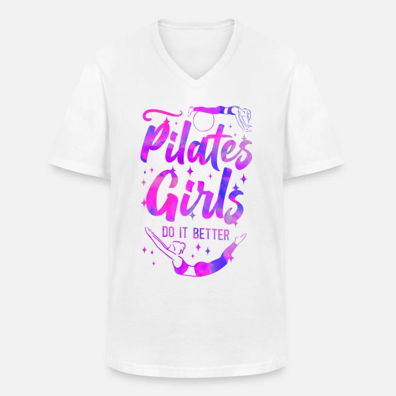 Pilates Instructor Teacher Pilates - Männer-T-Shirt mit V-Ausschnitt - Weiß