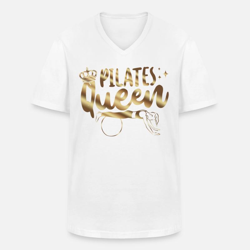 Pilates Instructor Teacher Queen - Männer-T-Shirt mit V-Ausschnitt - Weiß