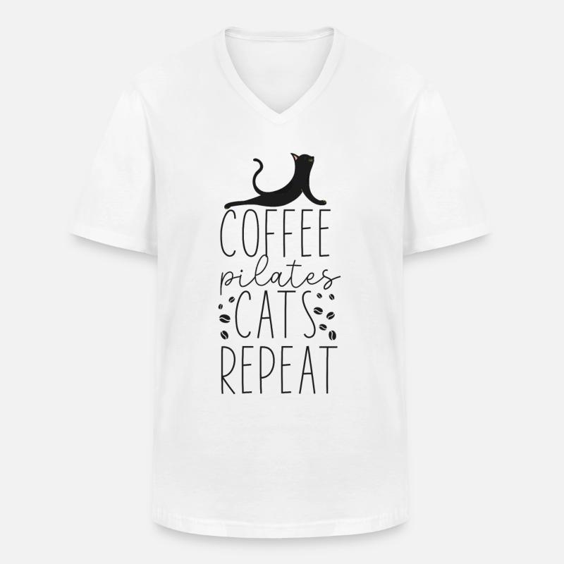Pilates Instructor Teacher Coffee - Männer-T-Shirt mit V-Ausschnitt - Weiß