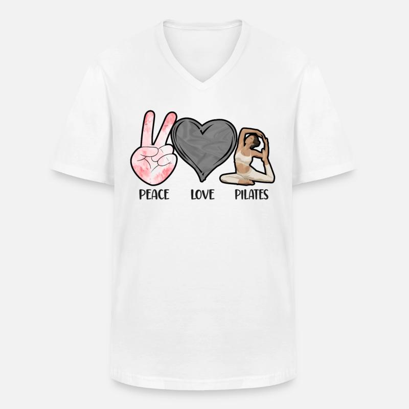 Pilates Instructor Teacher Peace - Männer-T-Shirt mit V-Ausschnitt - Weiß