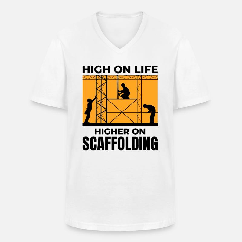 Gerüstbauer Gerüstbauer Gerüstbaubühne - Männer-T-Shirt mit V-Ausschnitt - Weiß