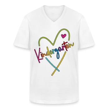 Kindergarten Herz - Männer-T-Shirt mit V-Ausschnitt - Weiß - Vorne - AI Model Male 185 light (185cm)