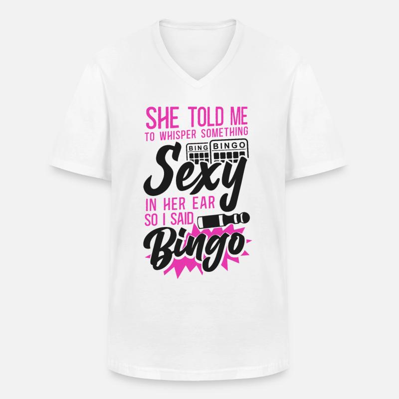 Bingo Player Ironic Sarcastic She - Männer-T-Shirt mit V-Ausschnitt - Weiß