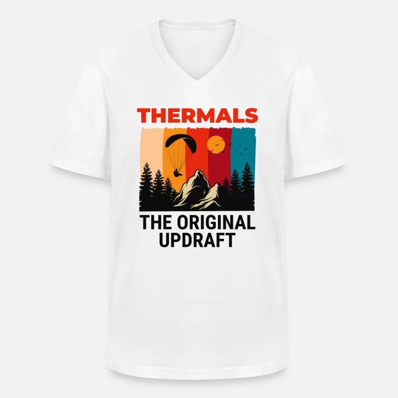 Gleitschirmpilot Gleitschirmabenteuer Thermik - Männer-T-Shirt mit V-Ausschnitt - Weiß