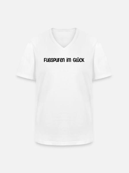 Hiking - Footprints in Happiness - Men's V-Neck T-Shirt - white