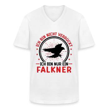 Falkner nicht verrückt Beizjagd Falknerei - Männer-T-Shirt mit V-Ausschnitt - Weiß - Vorne - AI Model Male 185 light (185cm)