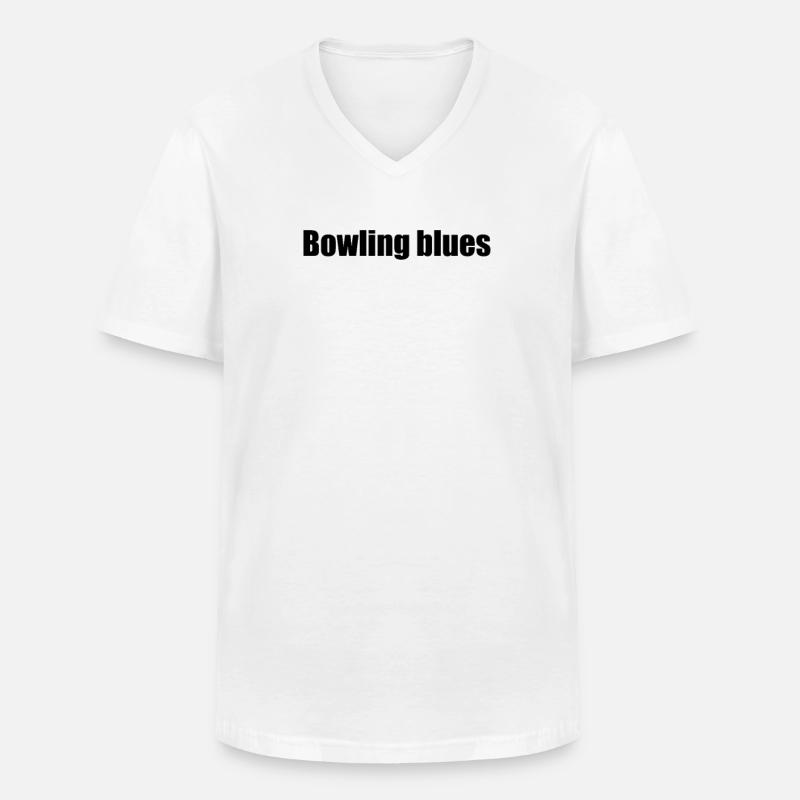 Bowling - Bowling blues - Männer-T-Shirt mit V-Ausschnitt - Weiß