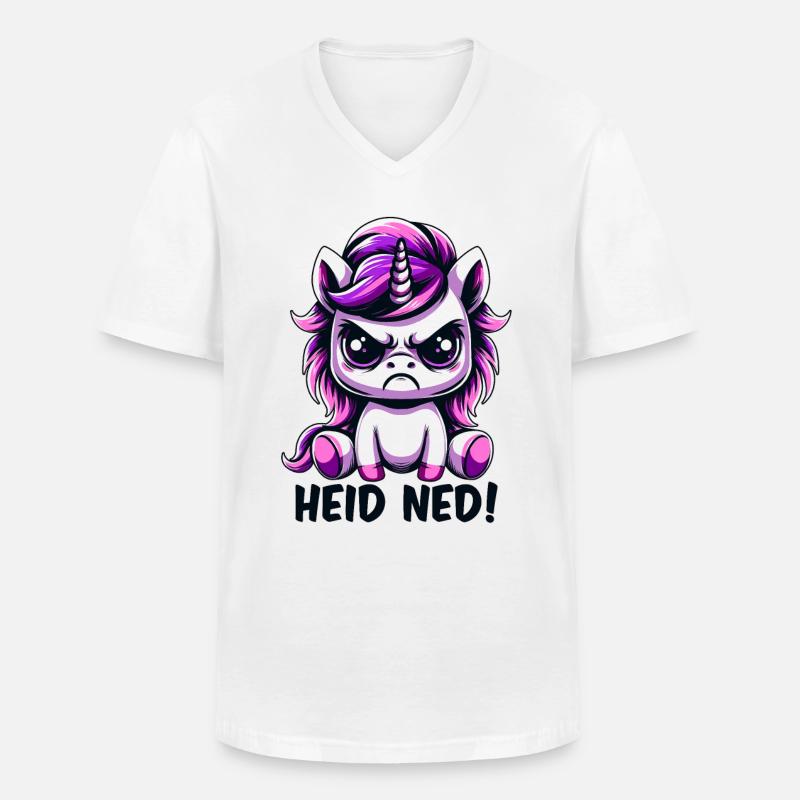 Heid Ned - Männer-T-Shirt mit V-Ausschnitt - Weiß