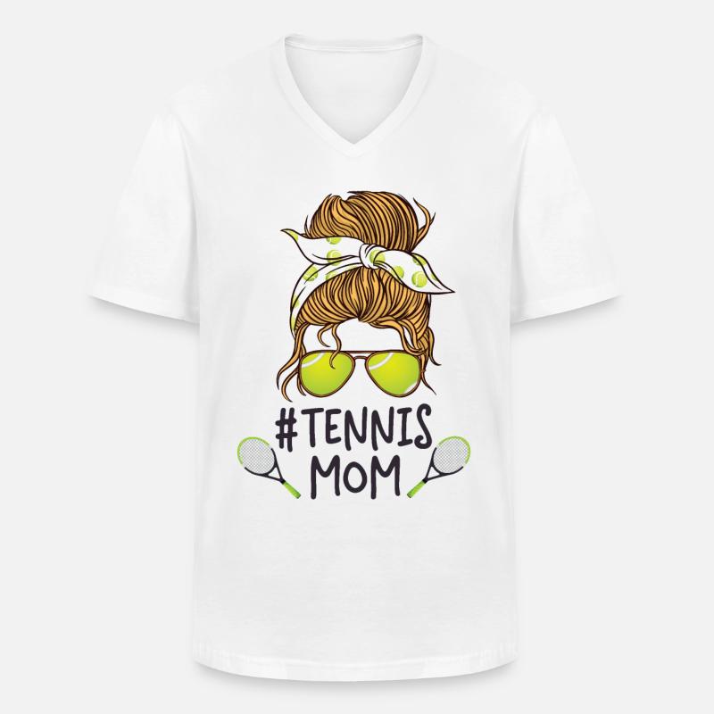 Funny Tennis Player Racket - Männer-T-Shirt mit V-Ausschnitt - Weiß
