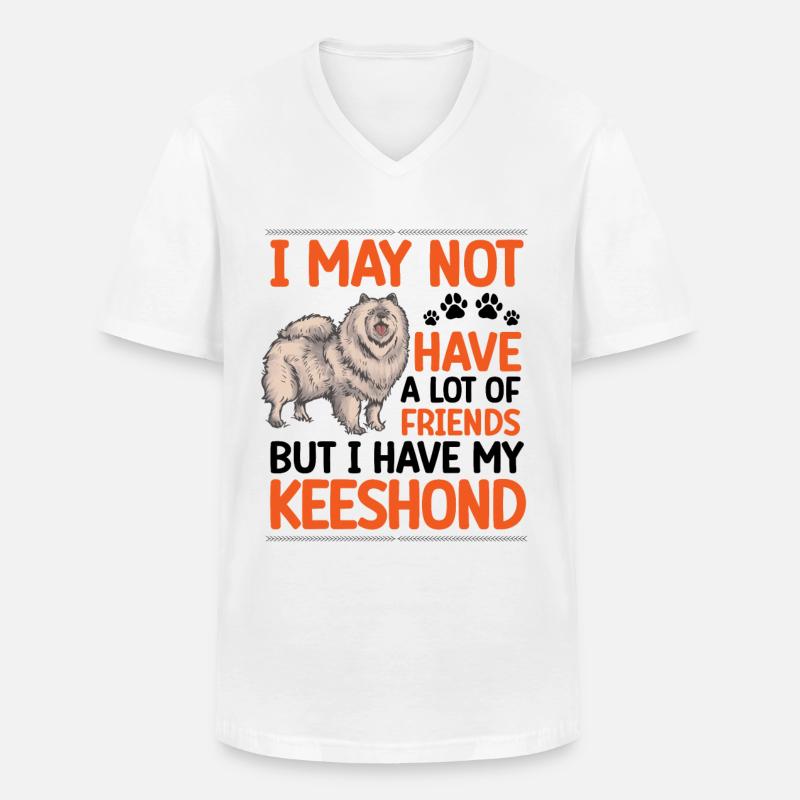 Wolfsspitz ist mein Freund Keeshond - Männer-T-Shirt mit V-Ausschnitt - Weiß