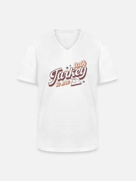 Funny Turkey Thanksgiving Design - Men's V-Neck T-Shirt - white