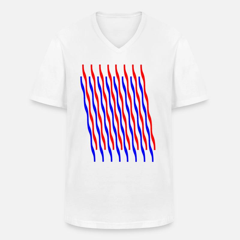 Zickzack 2 - Männer-T-Shirt mit V-Ausschnitt - Weiß