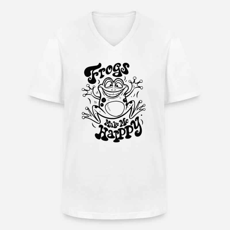 Frösche machen mich glücklich - Männer-T-Shirt mit V-Ausschnitt - Weiß