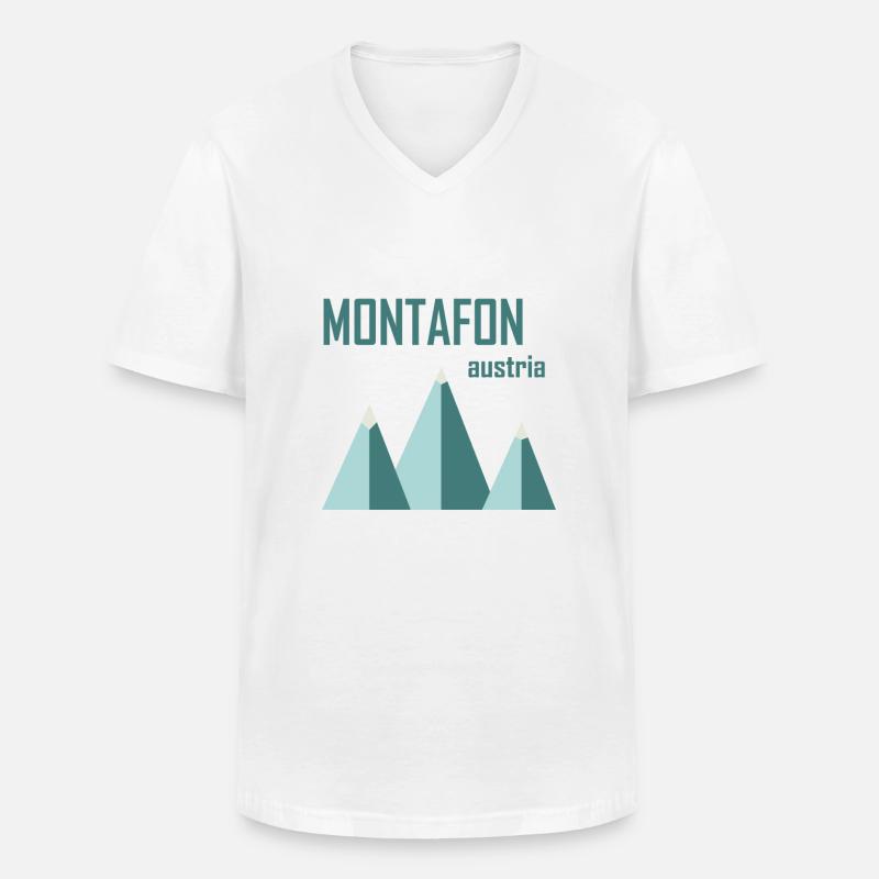 Minimal Montafon - Männer-T-Shirt mit V-Ausschnitt - Weiß