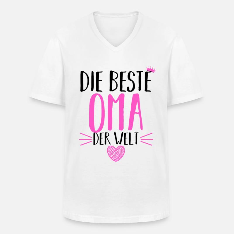Großmutter Oma - Männer-T-Shirt mit V-Ausschnitt - Weiß