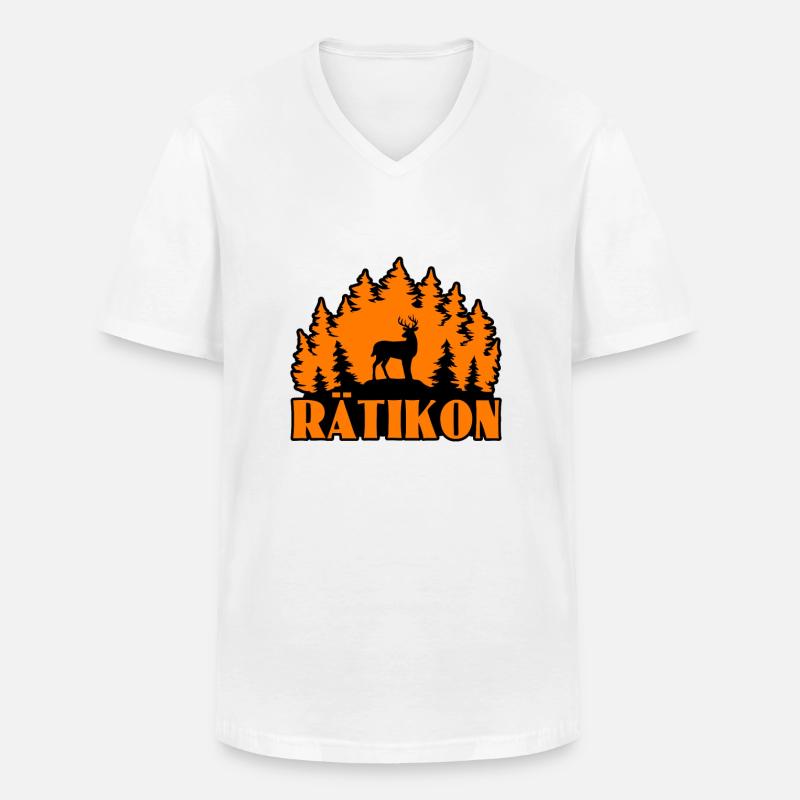 Rätikon - Männer-T-Shirt mit V-Ausschnitt - Weiß