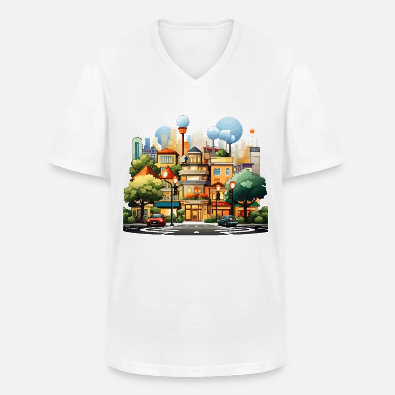 Schnittmenge Harmonie - Männer-T-Shirt mit V-Ausschnitt - Weiß