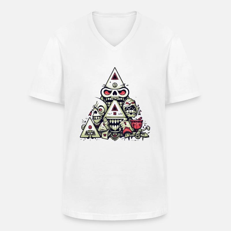 Abstrakte Collage - Männer-T-Shirt mit V-Ausschnitt - Weiß