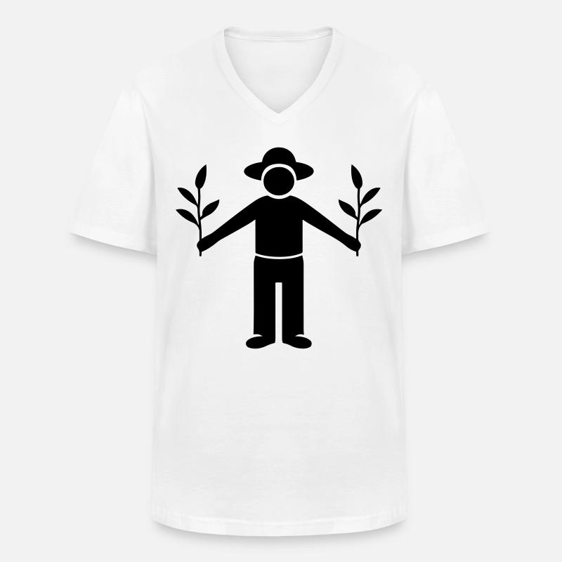 Farmer Gärtner - Männer-T-Shirt mit V-Ausschnitt - Weiß