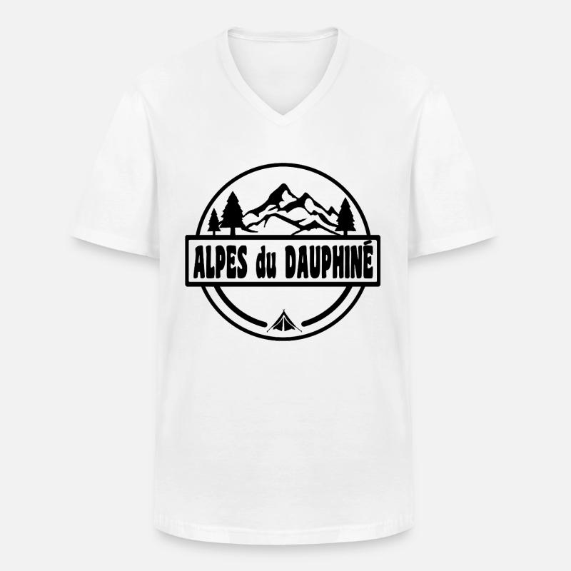 Alpes du Dauphine - Männer-T-Shirt mit V-Ausschnitt - Weiß