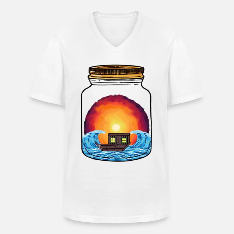 Boot Boote Schiff Schiffe - Männer-T-Shirt mit V-Ausschnitt - Weiß