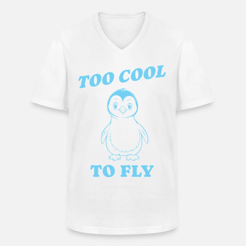 too cool to fly Geschenk - Männer-T-Shirt mit V-Ausschnitt - Weiß