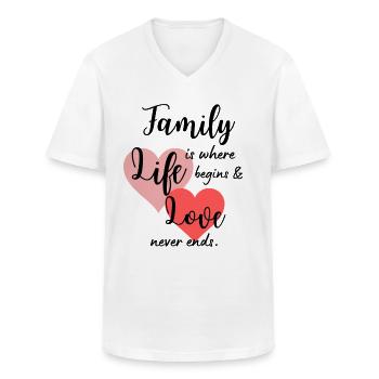 Familie Spruch Liebe Design - Männer-T-Shirt mit V-Ausschnitt - Weiß - Vorne - AI Model Male 185 light (185cm)