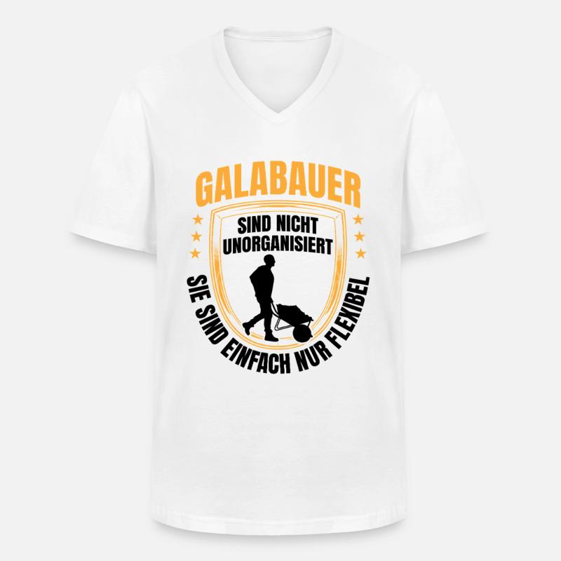 Galabauer sind flexibel Landschaftsbauer - Männer-T-Shirt mit V-Ausschnitt - Weiß