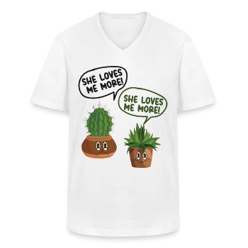 Amoureux des plantes Jardinage Cactus - T-shirt col V Homme - blanc - Devant - AI Model Male 185 light (185cm)