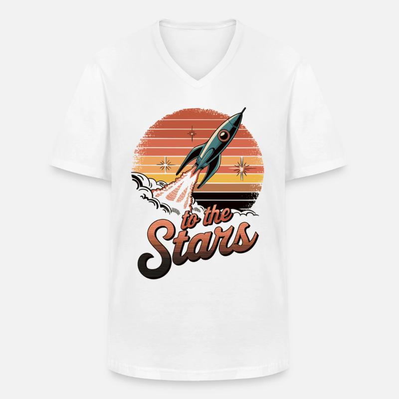 Flug zu den Sternen - Männer-T-Shirt mit V-Ausschnitt - Weiß
