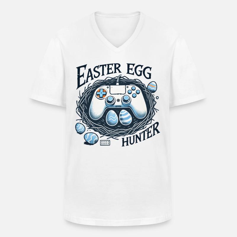 Gaming Osterei Jäger Controller Design - Männer-T-Shirt mit V-Ausschnitt - Weiß