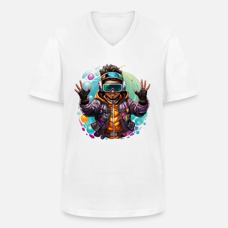 Erweitertes Sehen - Männer-T-Shirt mit V-Ausschnitt - Weiß