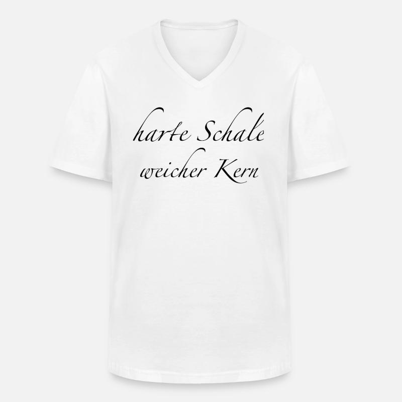harte Schale weicher Kern - Männer-T-Shirt mit V-Ausschnitt - Weiß