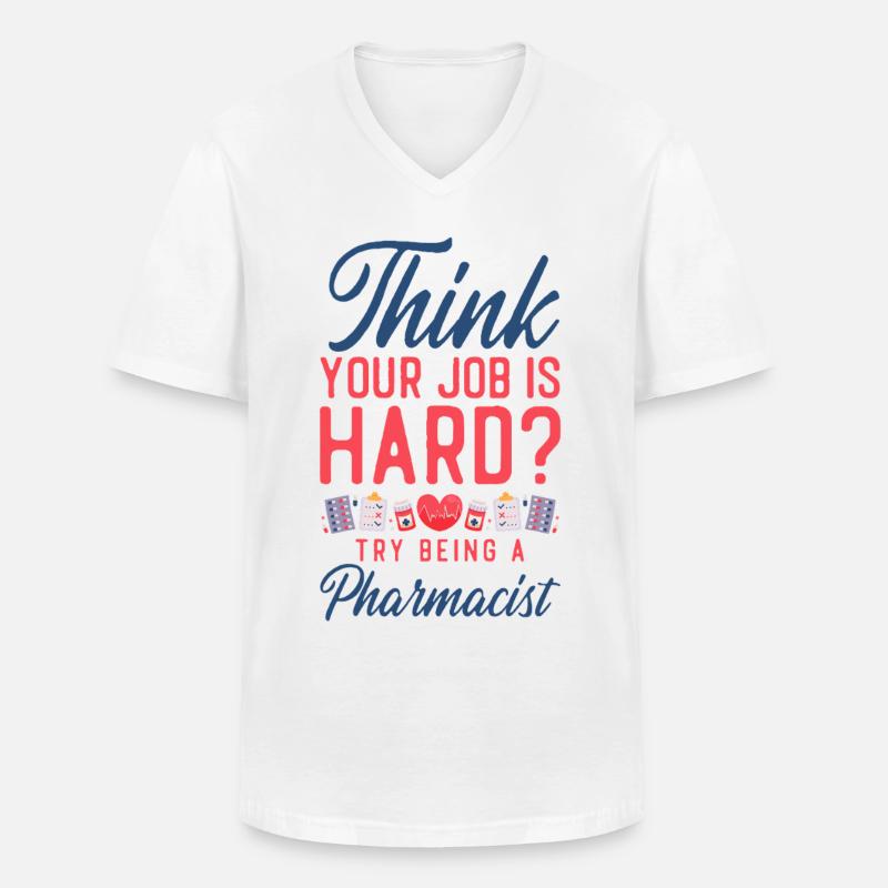 Pharmacy Tech Technician - Männer-T-Shirt mit V-Ausschnitt - Weiß