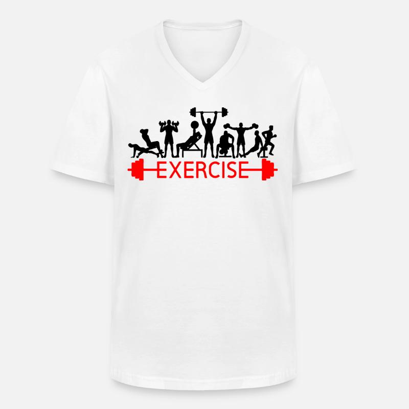 Exercise - Männer-T-Shirt mit V-Ausschnitt - Weiß