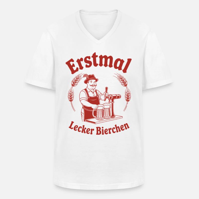 Erstmal lecker Bierchen - Männer-T-Shirt mit V-Ausschnitt - Weiß