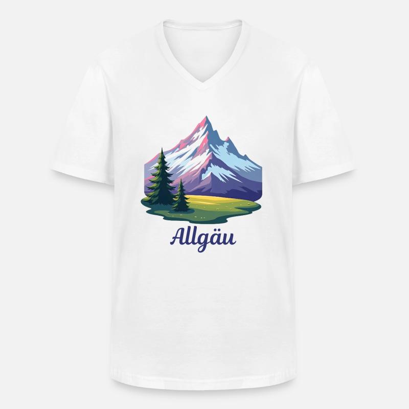 Allgäu bunt comic - Männer-T-Shirt mit V-Ausschnitt - Weiß