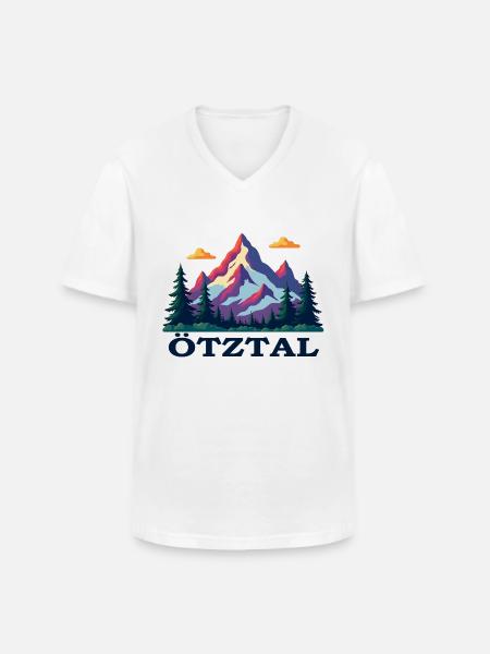 Oetztal Ötztal - Männer-T-Shirt mit V-Ausschnitt - Weiß