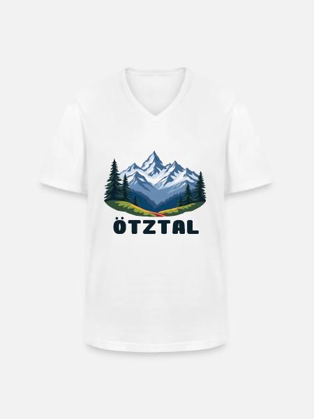 Oetztal Ötztal - Männer-T-Shirt mit V-Ausschnitt - Weiß