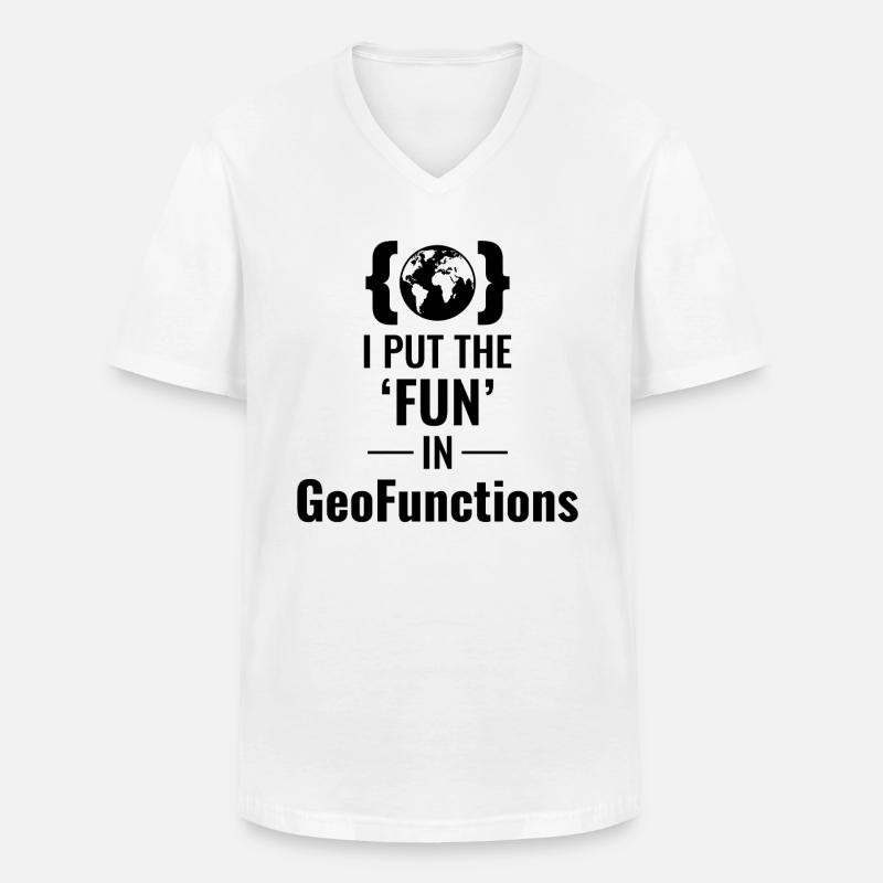 GeoFunctions GIS Programming Developer Fun - Men's V-Neck T-Shirt - white