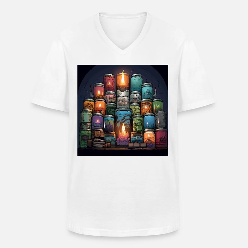 Die Geeks Aromen - Männer-T-Shirt mit V-Ausschnitt - Weiß
