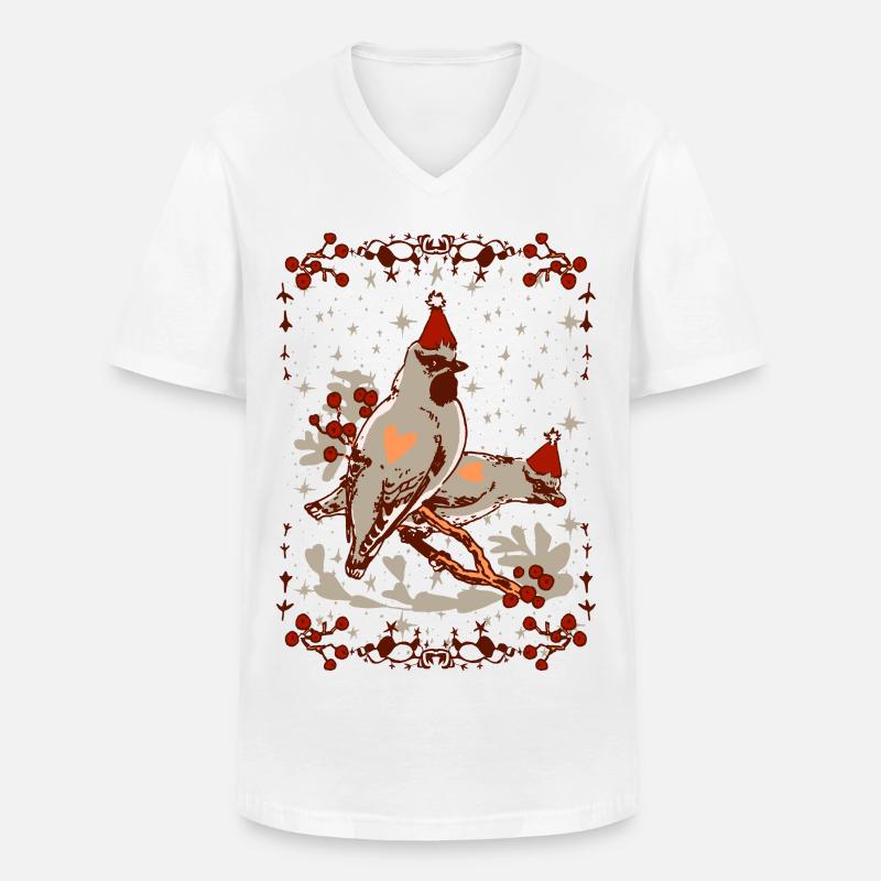 TILHET - Männer-T-Shirt mit V-Ausschnitt - Weiß