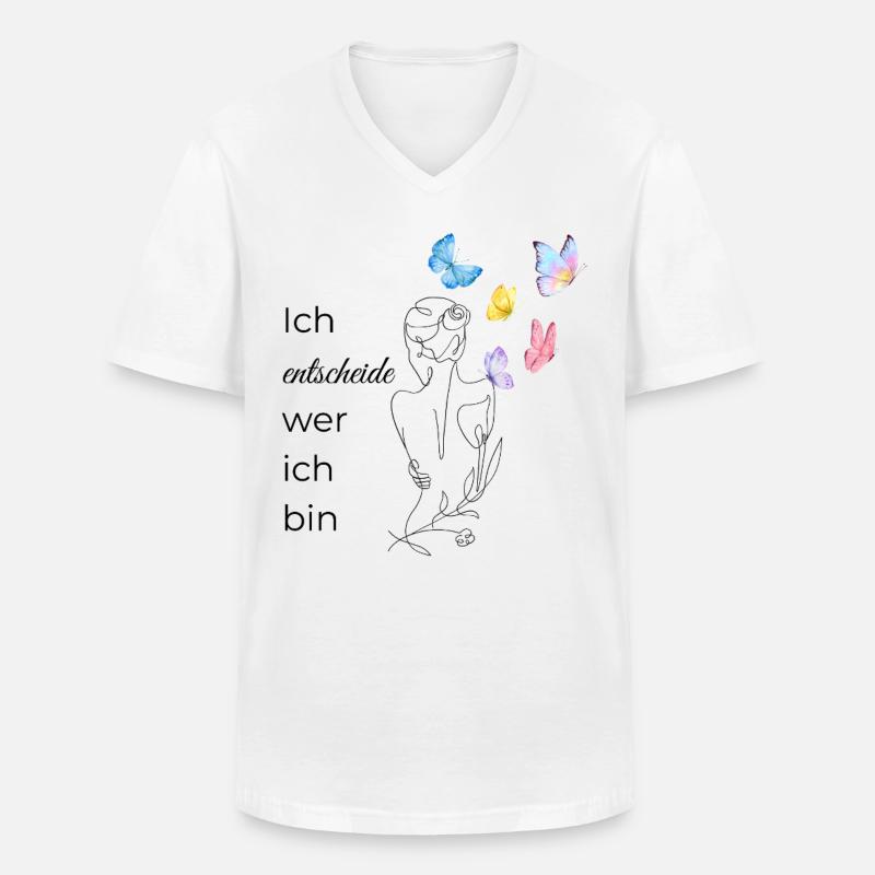 Ich ENTSCHEIDE wer ich bin - Männer-T-Shirt mit V-Ausschnitt - Weiß
