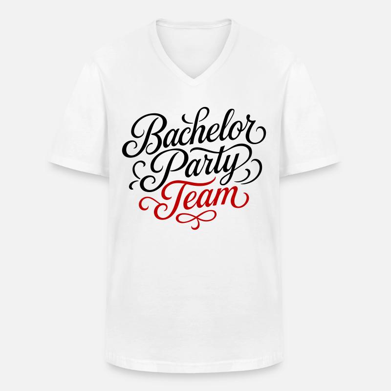 Bachelor Party Team - Männer-T-Shirt mit V-Ausschnitt - Weiß