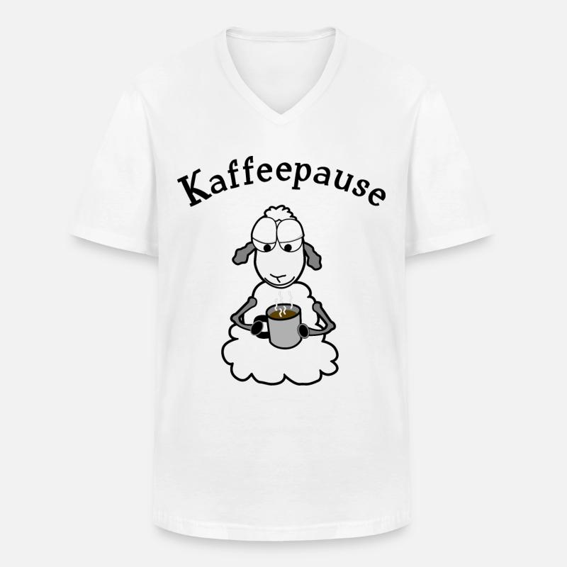 Kaffeepause - Männer-T-Shirt mit V-Ausschnitt - Weiß