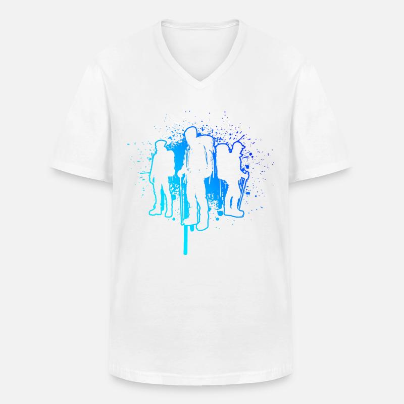 Boulder Kletterer Klettern Climbing Bouldering - Männer-T-Shirt mit V-Ausschnitt - Weiß