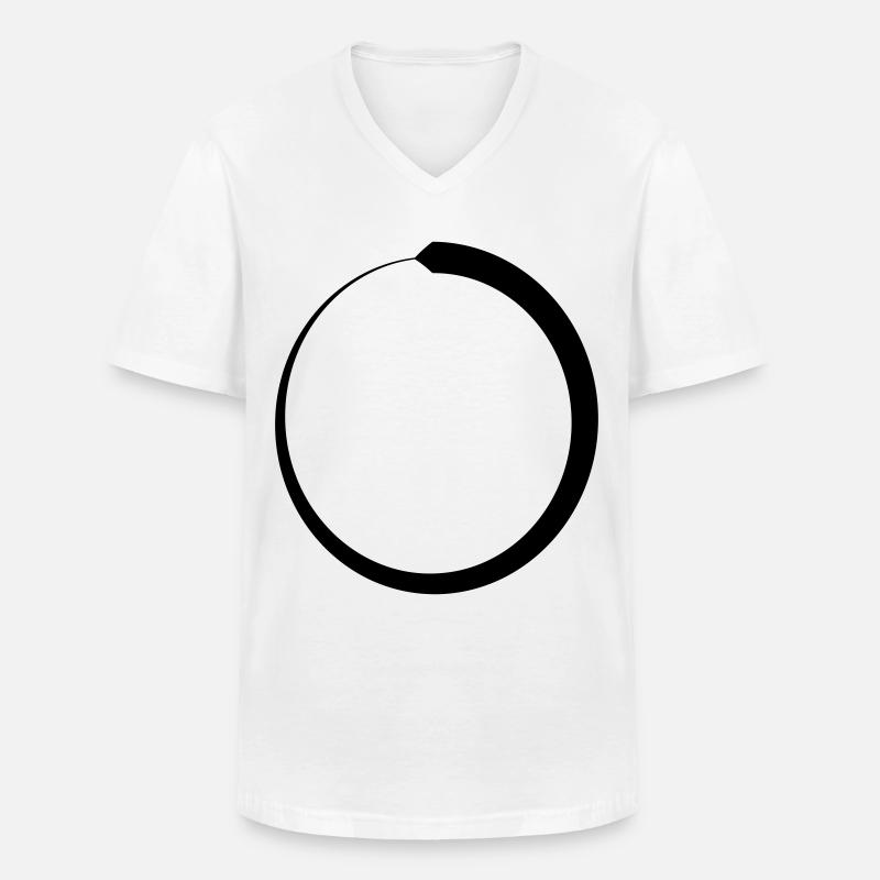 Schwarzer Kreis - Männer-T-Shirt mit V-Ausschnitt - Weiß