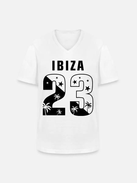 Ibiza 23 - Männer-T-Shirt mit V-Ausschnitt - Weiß