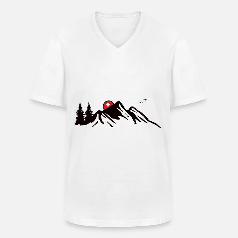 Schweiz Schweizerdeutsch Schweizer Südtirol - Männer-T-Shirt mit V-Ausschnitt - Weiß