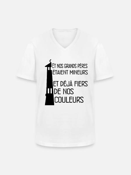 Mineurs Lensois - T-shirt col V Homme - blanc
